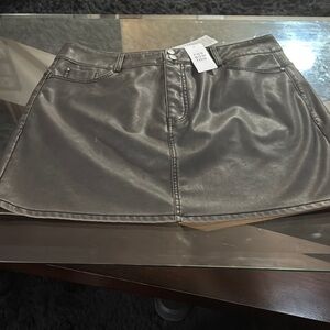 Leather Mini Skirt - Black